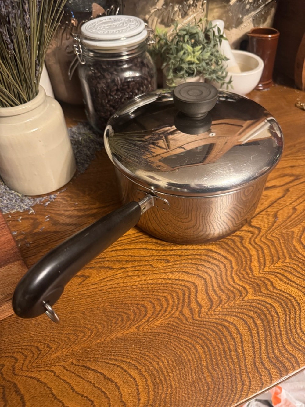 VTG Revere Ware 2QT Stainless Steel Saucepan with Lid - Picture 3 of 10